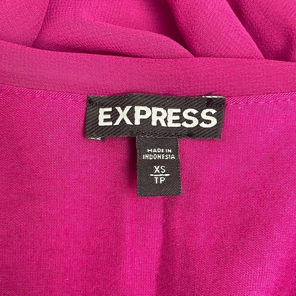 025: EXPRESS fuschia magenta bodycon ruche fitted mini dress in size small - Picture 9 of 10
